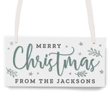 Personalised Merry Christmas White Wooden Sign