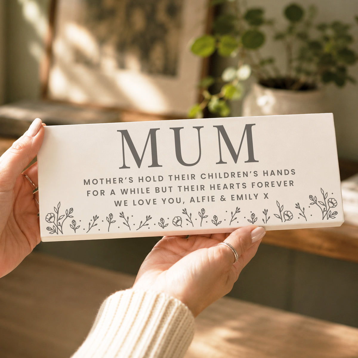 Personalised Floral Wooden Mum Ornament - Shop Ornaments At Gift Moments - 1