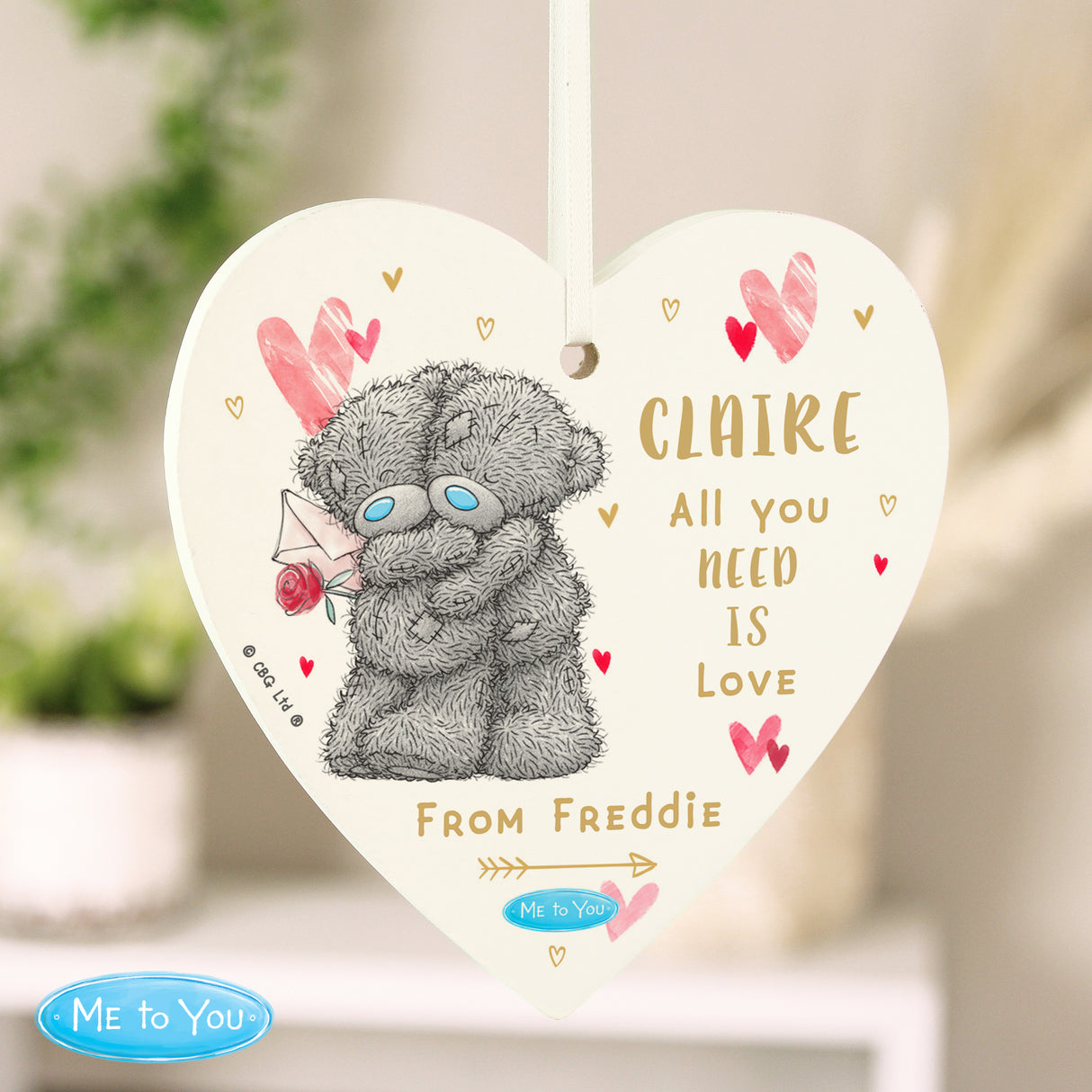 Personalised Me To You Hold You Forever Wooden Heart Decoration - Shop Decorations At Gift Moments - 1