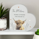 Personalised Highland Cow Wooden Heart Ornament - Shop At Gift Moments - 2