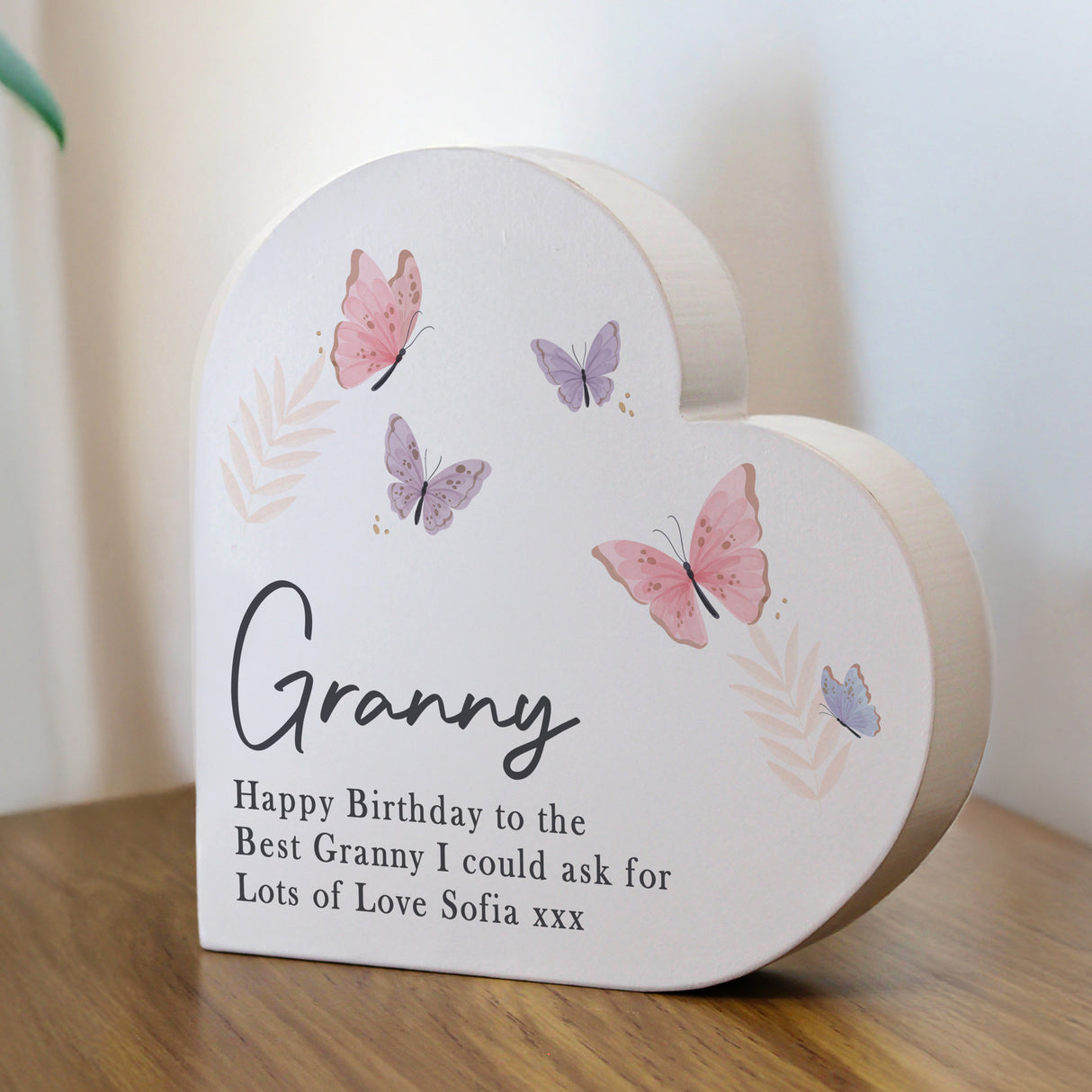 Personalised Butterfly Grey Heart Ornament - Shop Ornaments At Gift Moments - 3