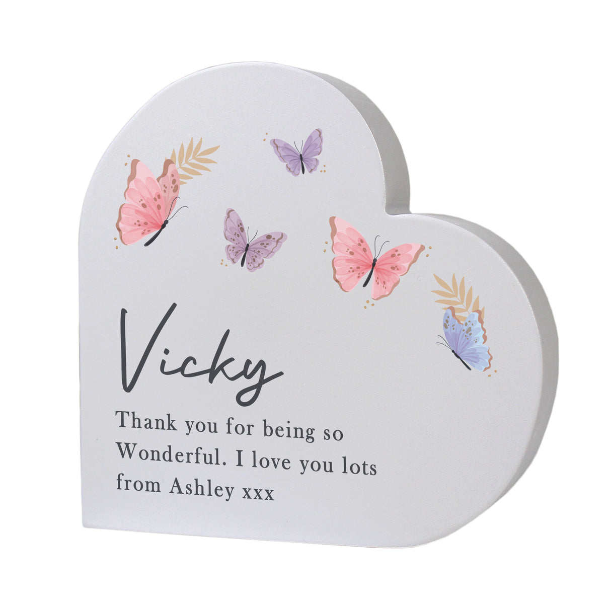 Personalised Butterfly Grey Heart Ornament - Shop Ornaments At Gift Moments - 5