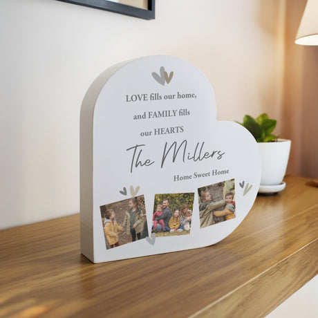 Personalised Photo Upload Grey Heart Ornament - Shop Ornaments At Gift Moments - 3