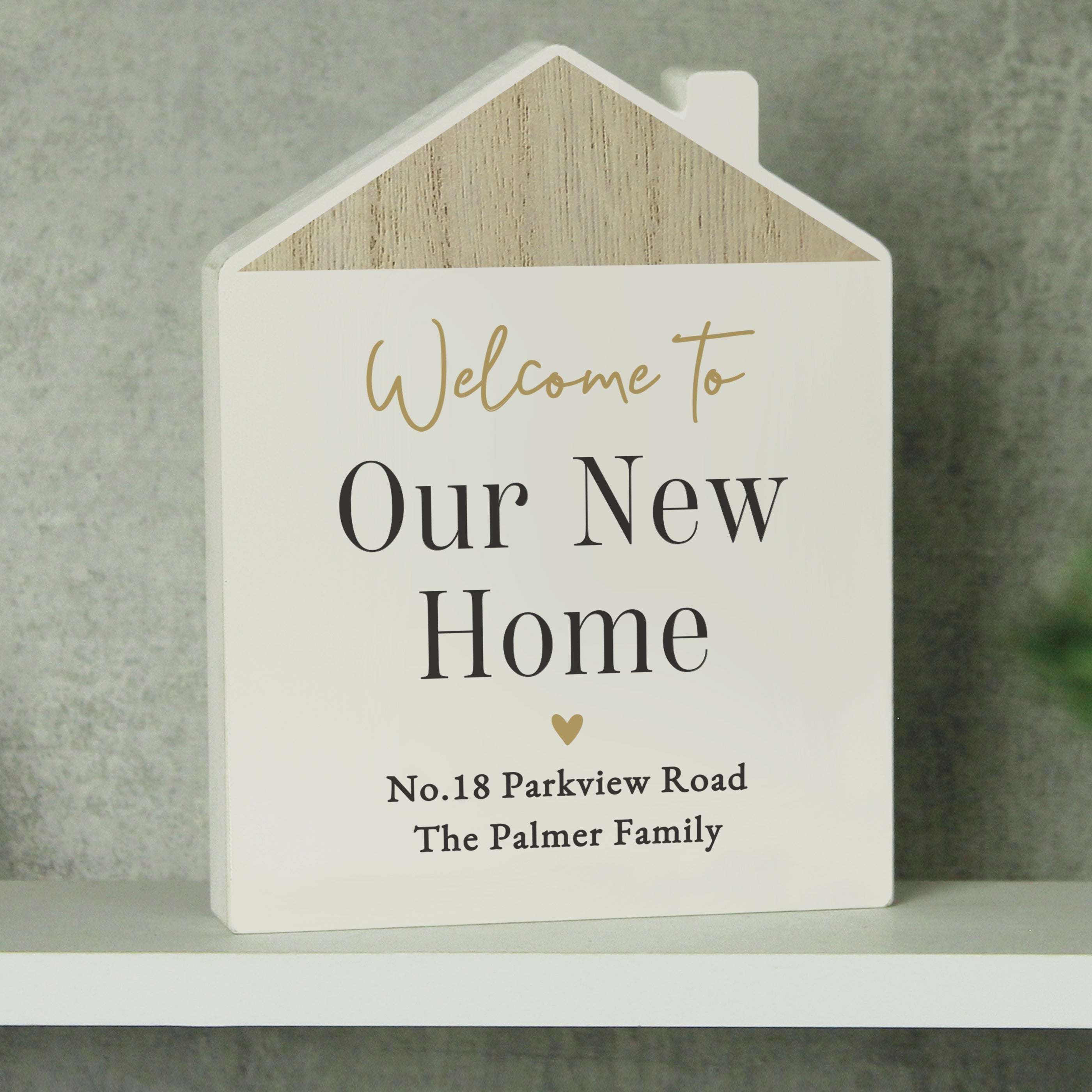 Personalised Black & Gold Wooden House Ornament - Shop Ornaments At Gift Moments - 3