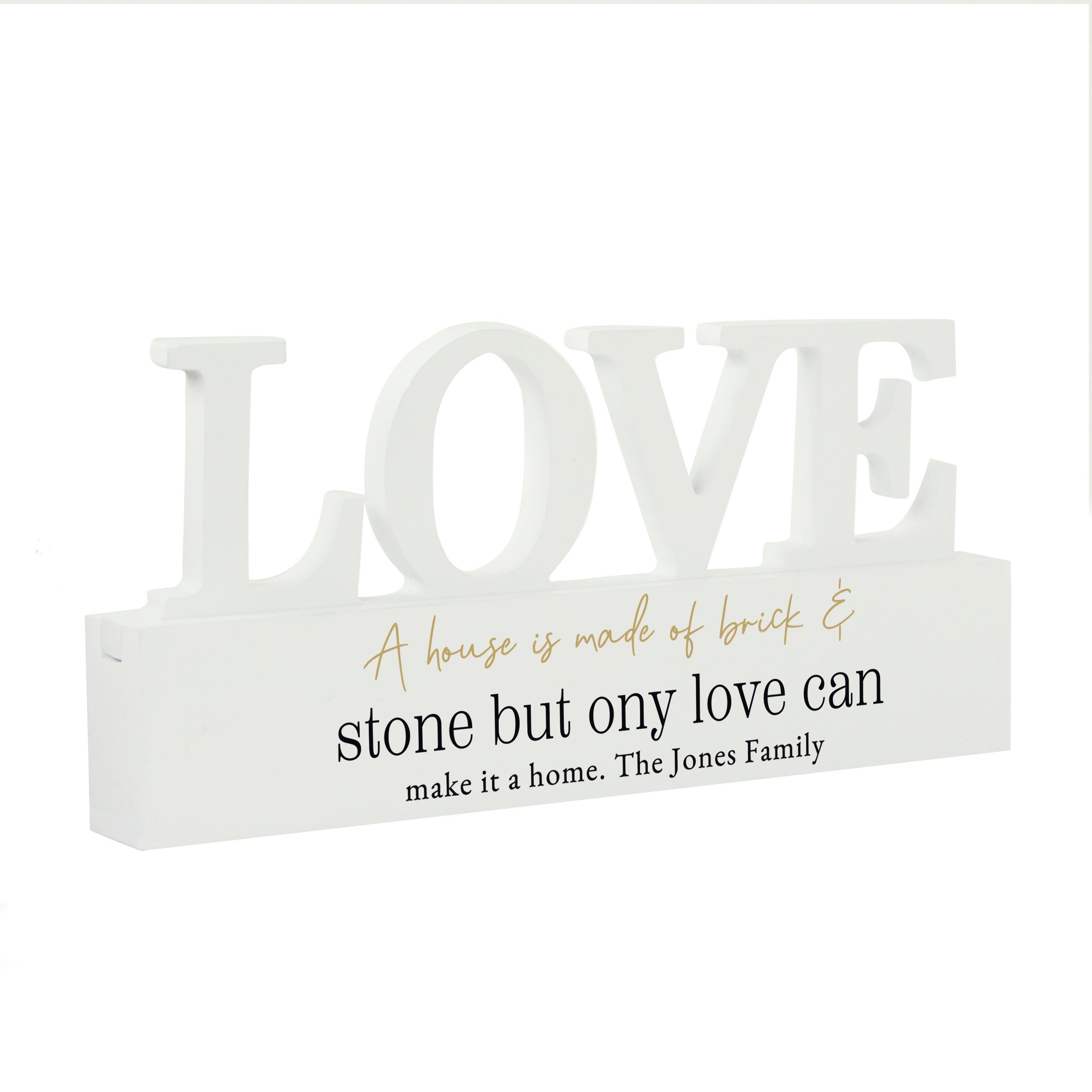 Personalised Black & Gold Free Text LOVE Word Plaque - Shop Ornaments At Gift Moments - 4