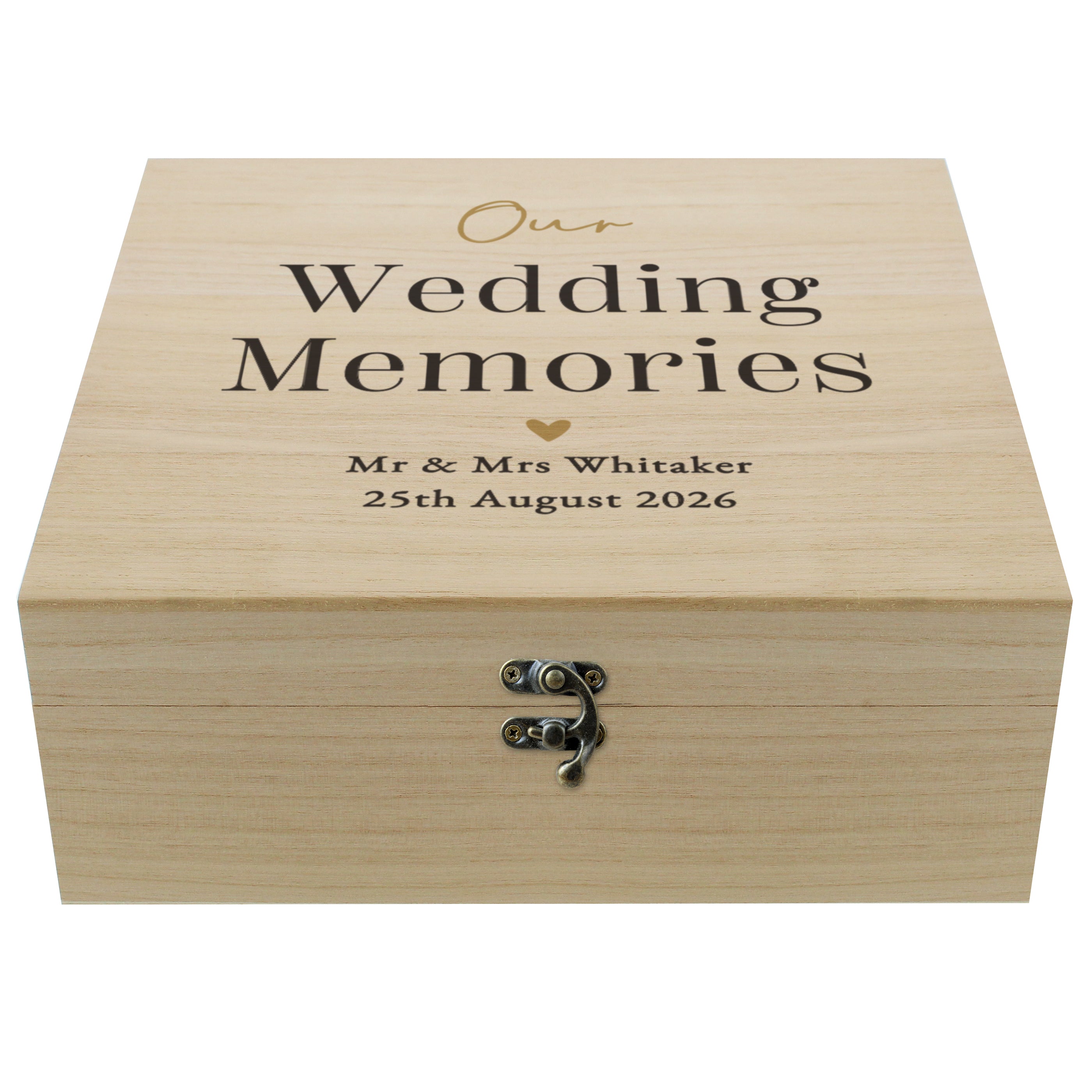 Personalised Black & Gold Free Text Wooden Keepsake Box - Shop Keepsake Boxes At Gift Moments - 4