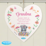 Personalised Me to You Flowery Hanging Heart Ornament - Shop Hanging Decorations At Gift Moments - 3