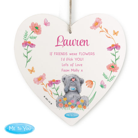 Personalised Me to You Flowery Hanging Heart Ornament - Shop Hanging Decorations At Gift Moments - 5