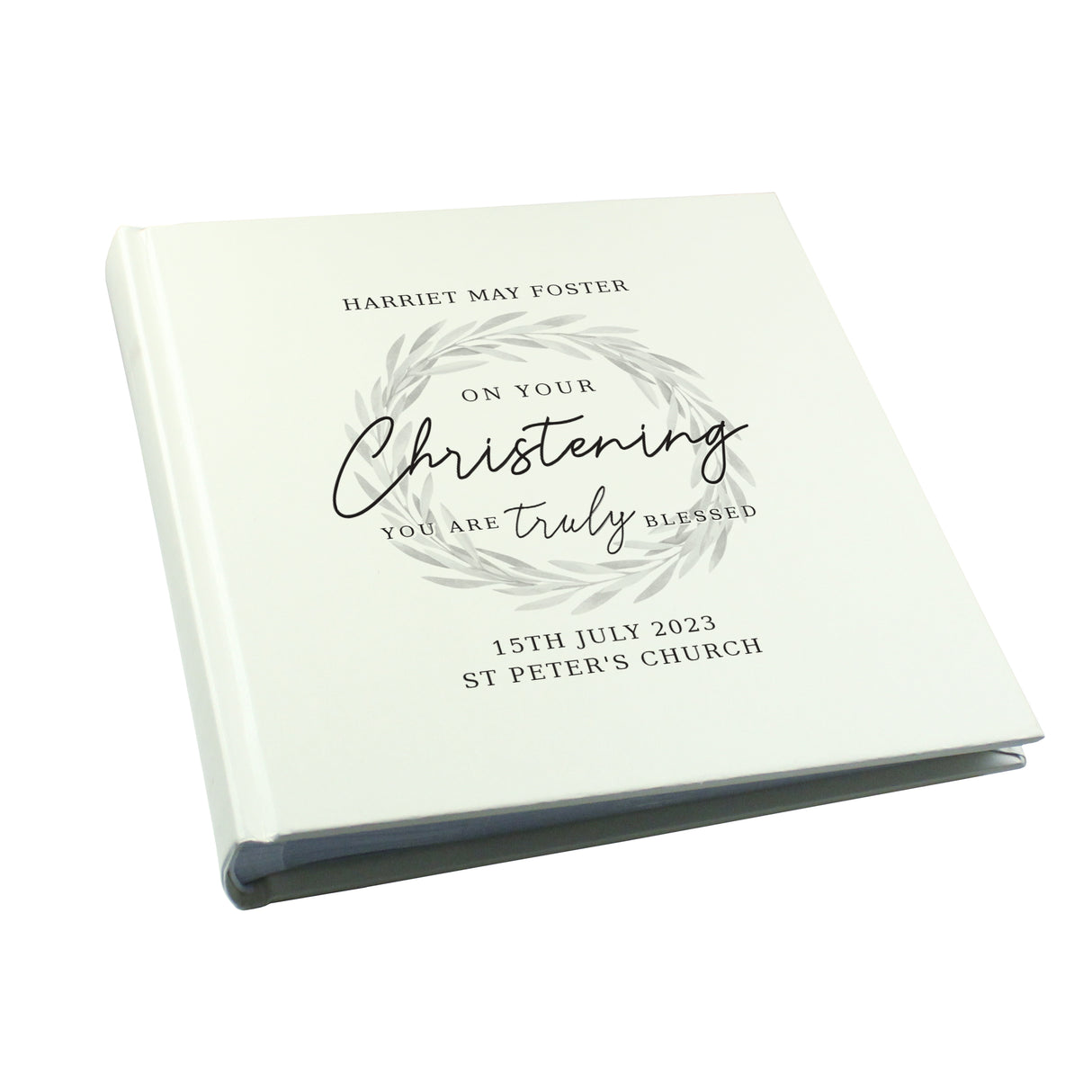 Personalised Truly Blessed Christening Square Photo Album