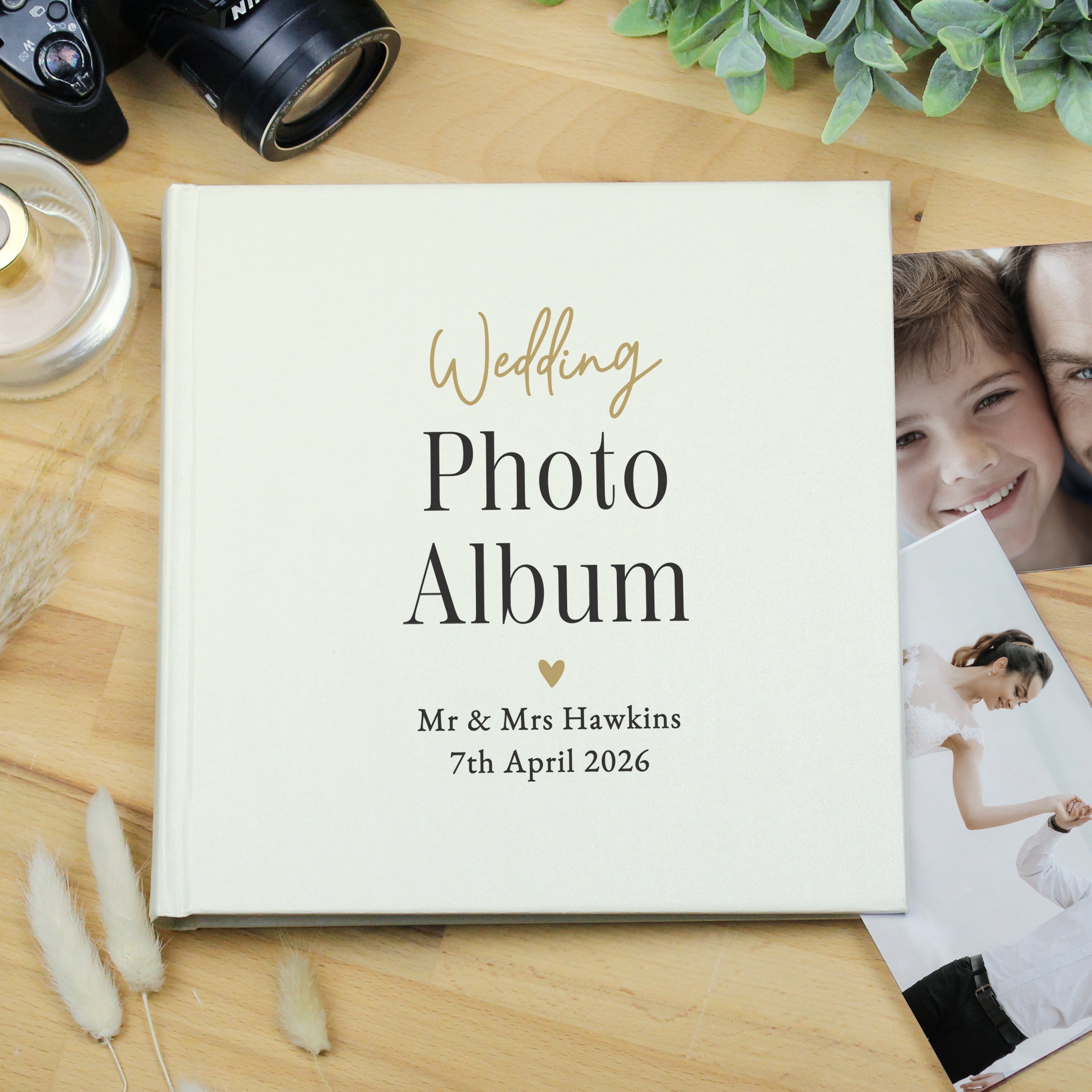 Personalised Black & Gold Free Text Square Album - Shop Photo Albums At Gift Moments - 2
