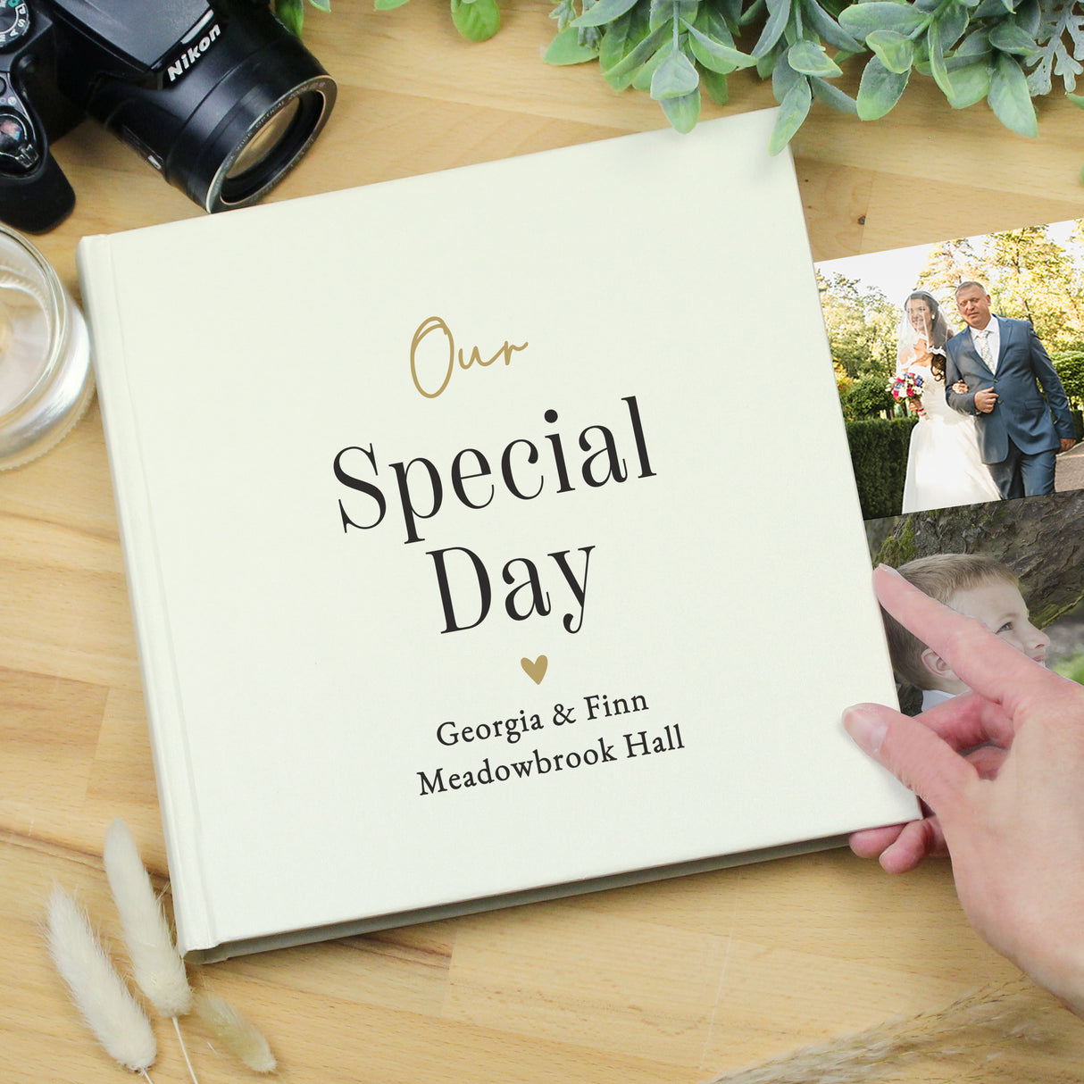 Personalised Black & Gold Free Text Square Album - Shop Photo Albums At Gift Moments - 3