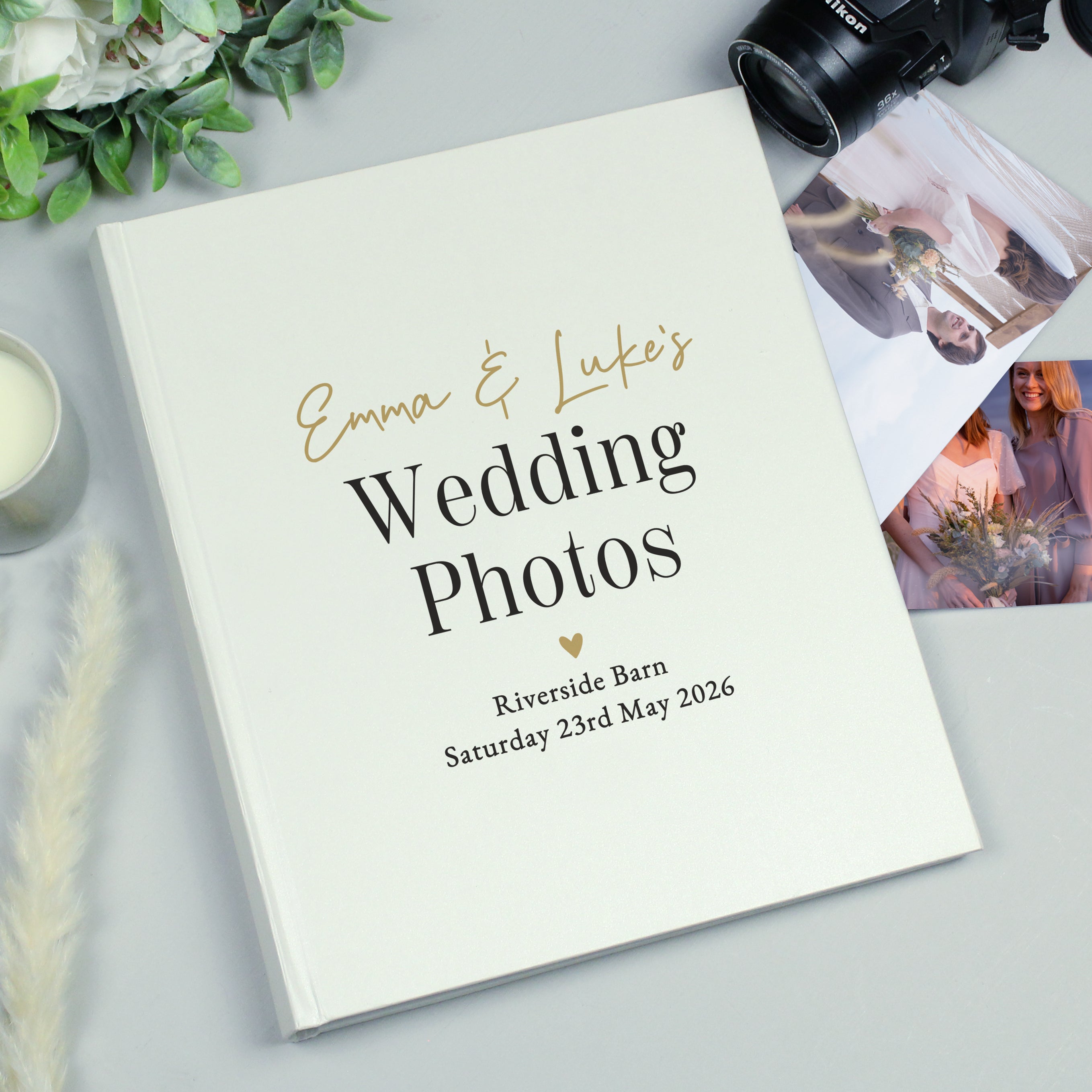 Personalised Black & Gold Free Text Traditional Album - Shop Photo Albums At Gift Moments - 1