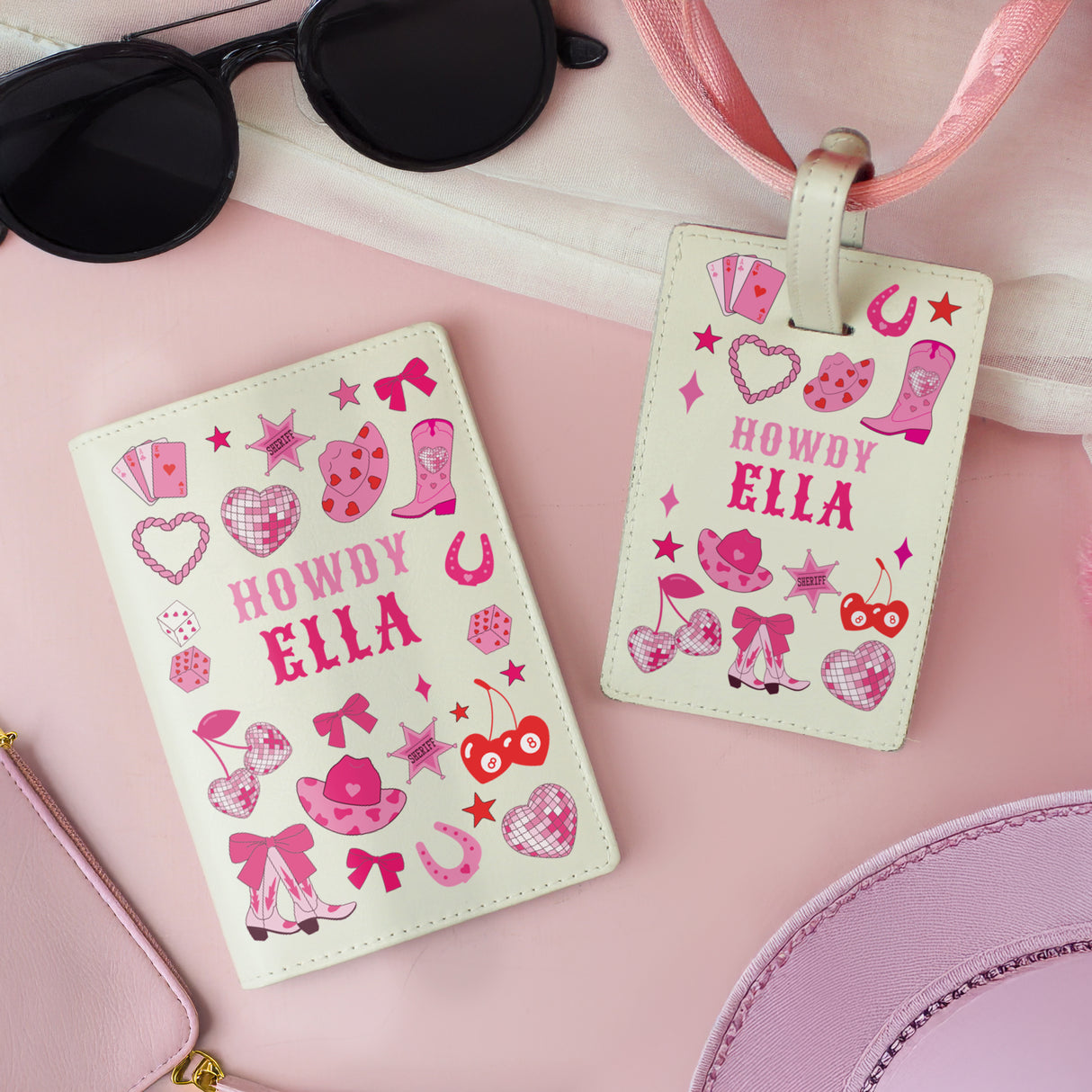 Personalised Cowgirl Passport Holder & Luggage Tag - Shop At Gift Moments - 1