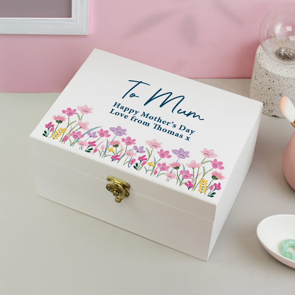 Personalised Floral Wooden Keepsake Box - Shop At Gift Moments - 2
