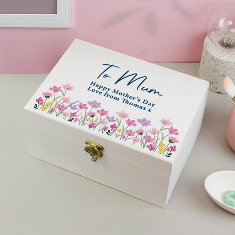 Personalised Floral Wooden Keepsake Box - Shop At Gift Moments - 2