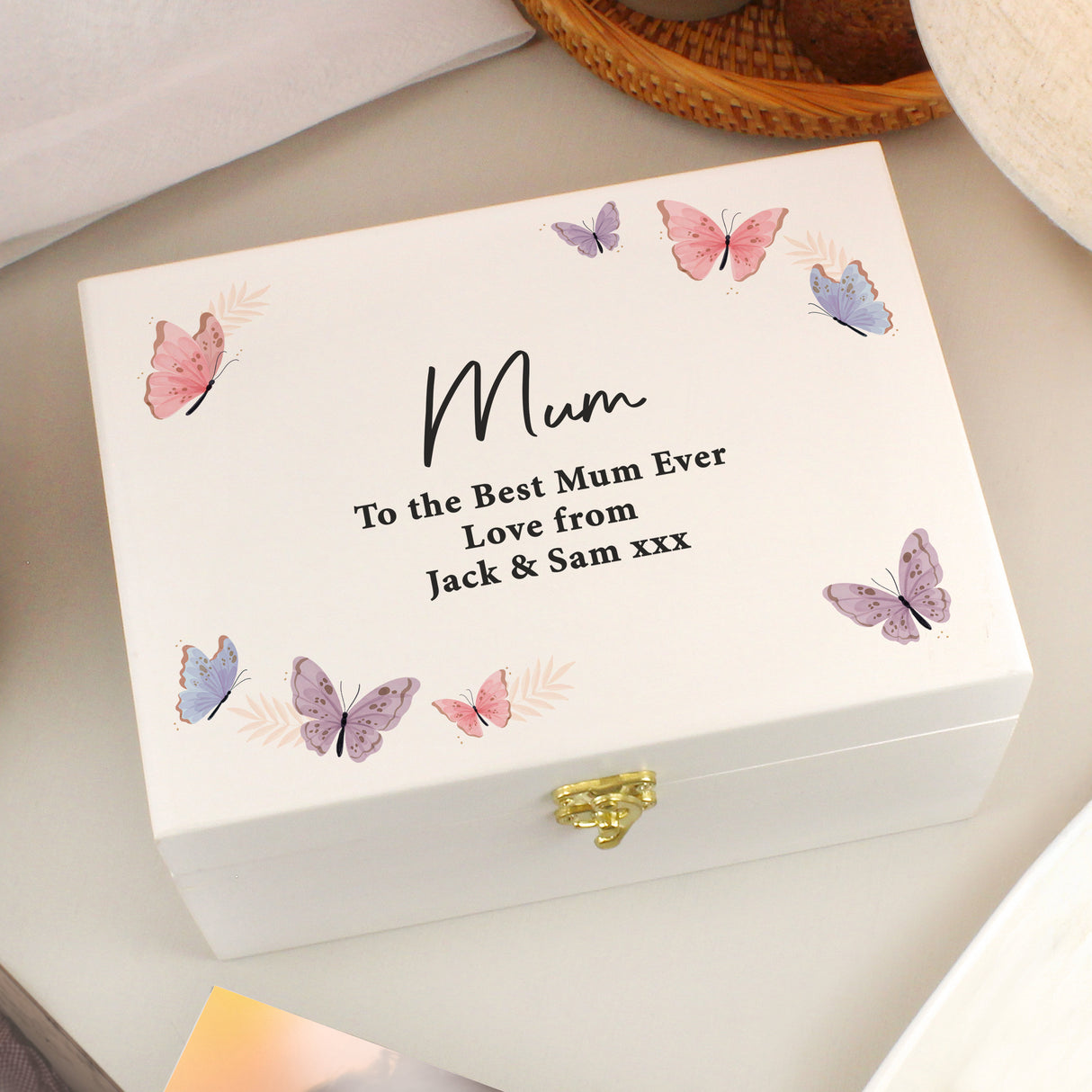 Personalised Butterfly Wooden Keepsake Box - Shop At Gift Moments - 1