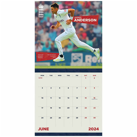 England Cricket Square Calendar 2024