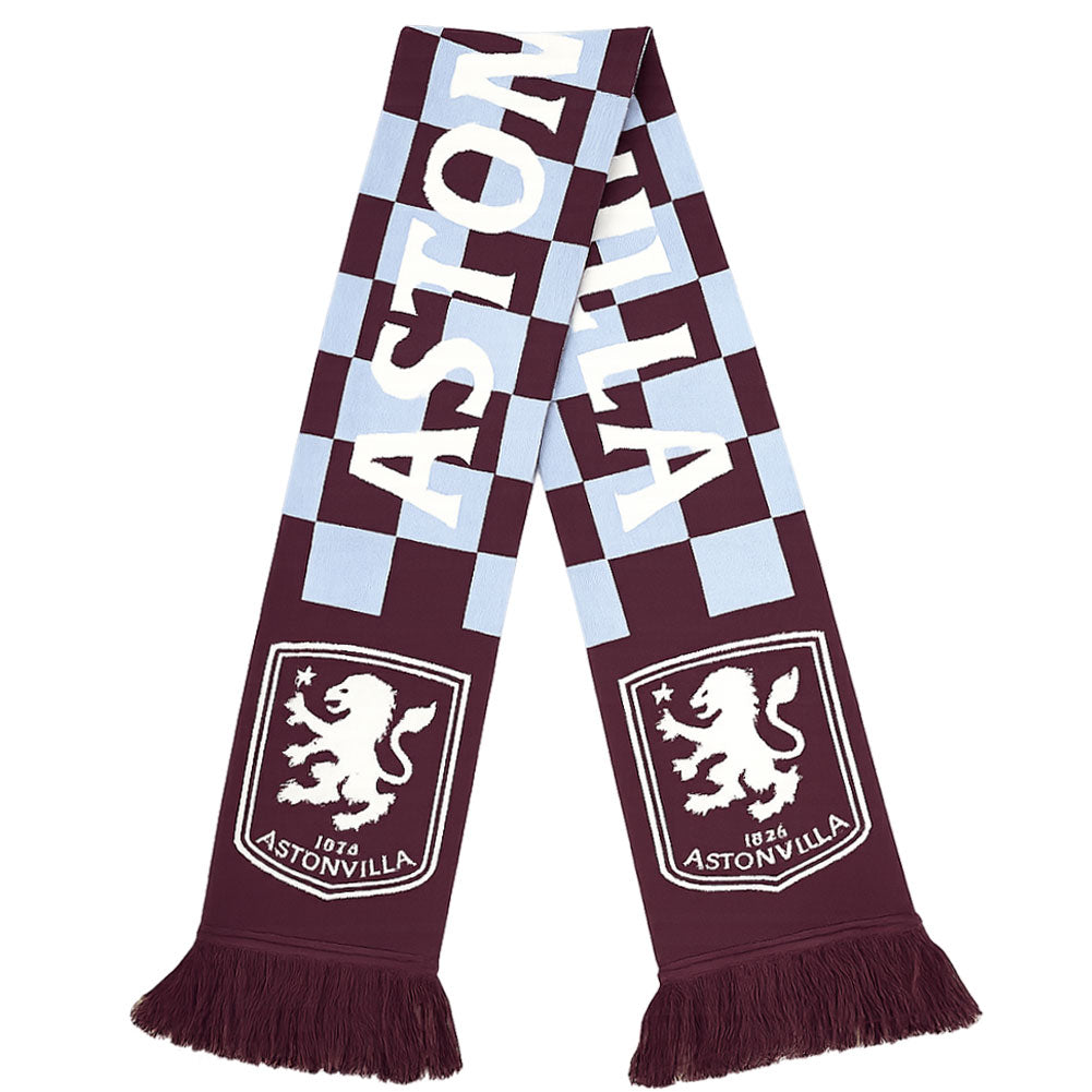 Aston Villa FC Checked Scarf - Shop Scarves At Gift Moments - 1