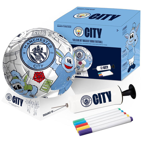 Manchester City FC ’Colour In’ Mini Football Set - Shop Balls At Gift Moments - 1