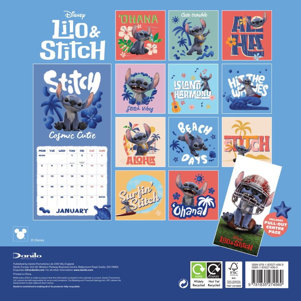 Lilo & Stitch Live Action Square Calendar 2026 - Shop Calendars At Gift Moments - 4
