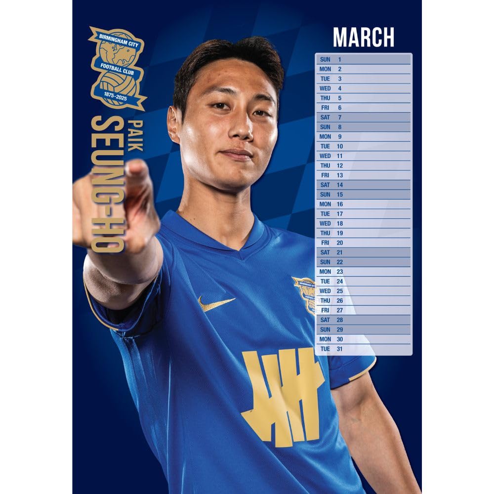 Birmingham City FC A3 Calendar 2026 - Shop Calendars At Gift Moments - 2
