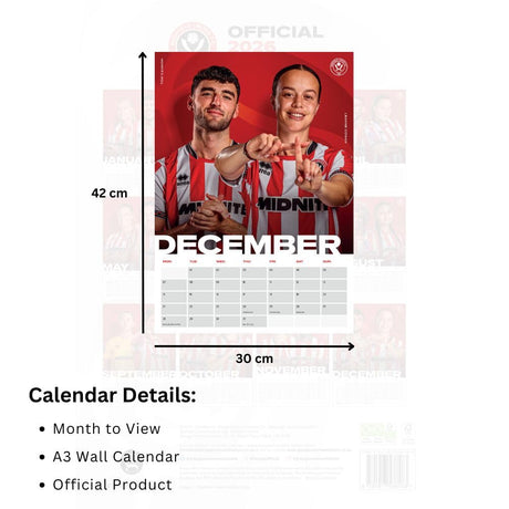 Sheffield United FC A3 Calendar 2026 - Shop Calendars At Gift Moments - 5