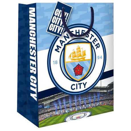 Manchester City FC Medium Colour Gift Bag - Shop Gift Wrap & Bags At Gift Moments - 1