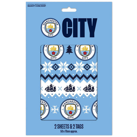 Manchester City FC Christmas Gift Wrap - Shop Gift Wrap & Bags At Gift Moments - 3