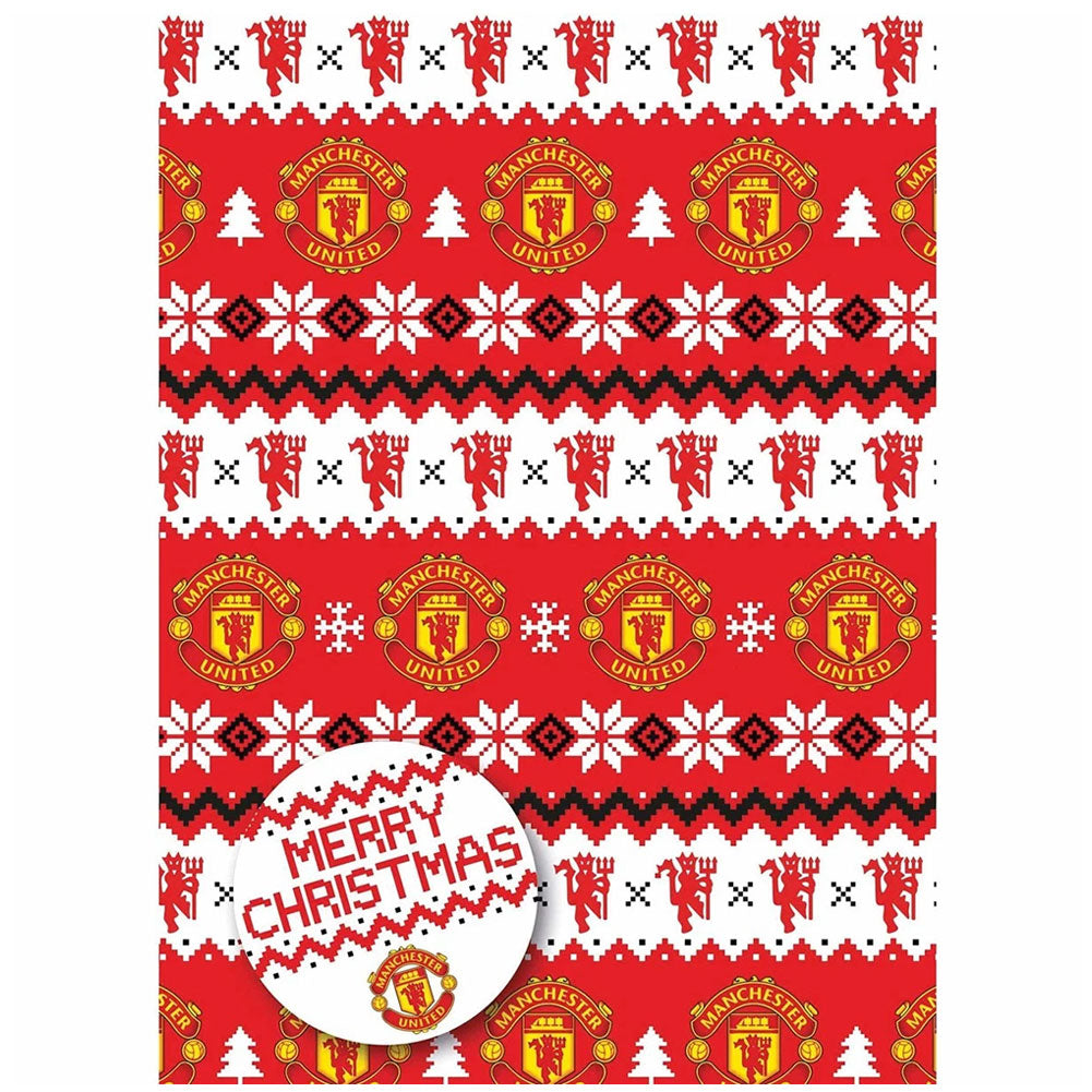 Manchester United FC Christmas Gift Wrap - Shop Gift Wrap & Bags At Gift Moments - 1