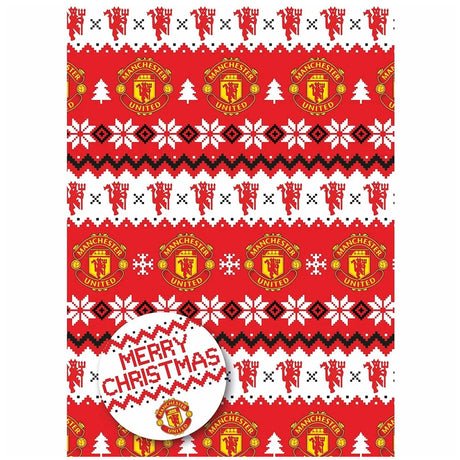 Manchester United FC Christmas Gift Wrap - Shop Gift Wrap & Bags At Gift Moments - 1