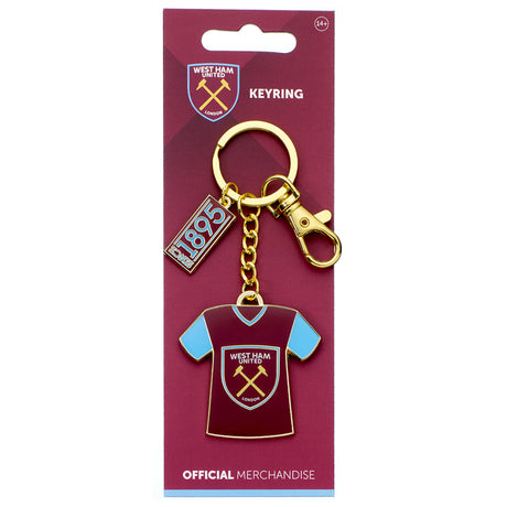 West Ham United FC Shirt Charm Keyring - Shop Keyrings At Gift Moments - 3