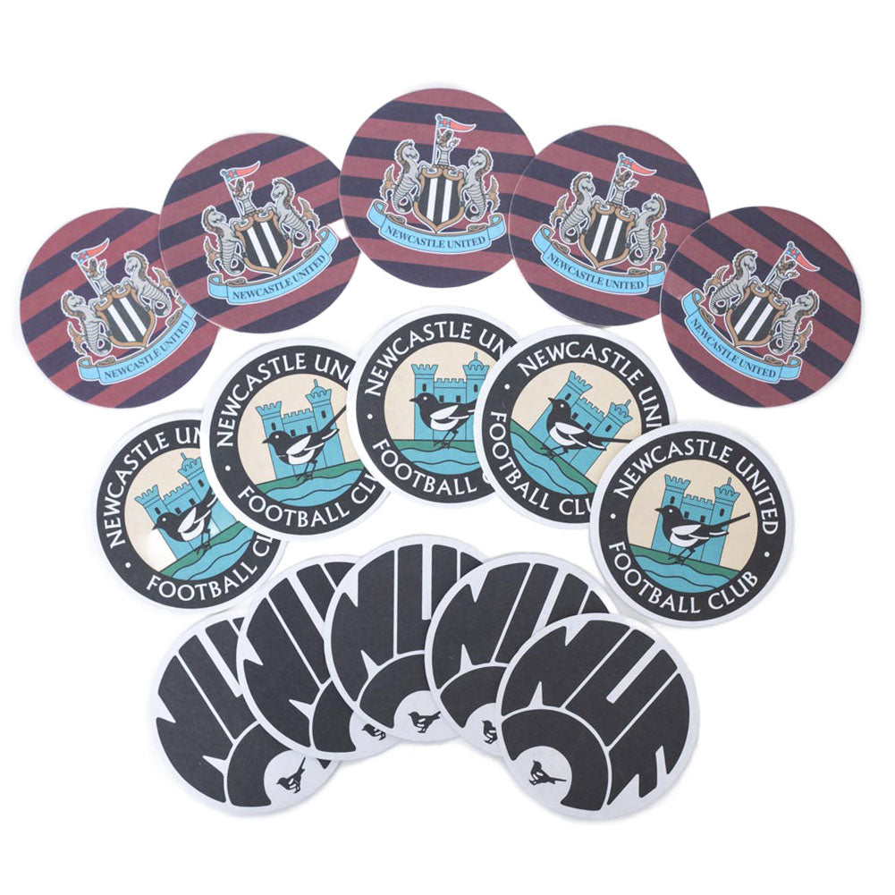 Newcastle United FC 15pk Retro Beer Mat Set - Shop Coasters At Gift Moments - 1