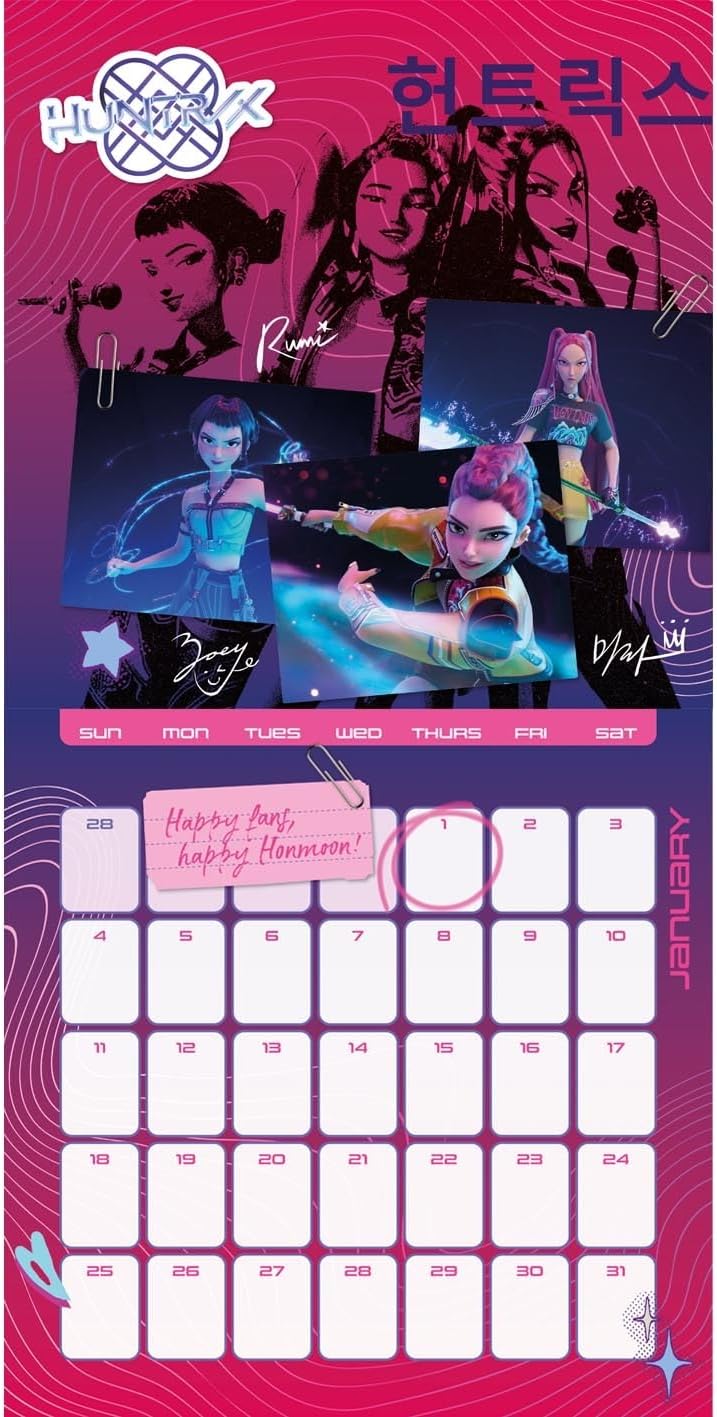 K-Pop Demon Hunters Huntrix Square Calendar 2026 - Shop Calendars At Gift Moments - 2