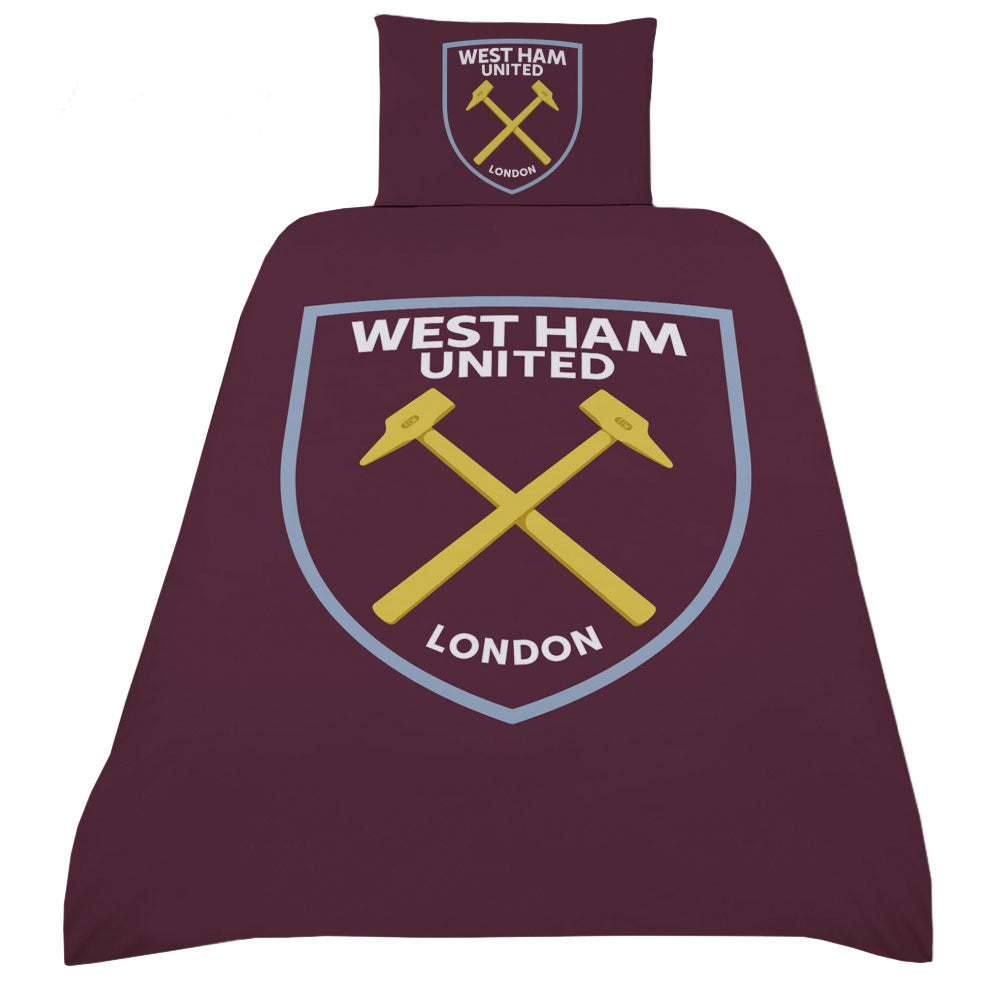 West Ham United FC Crest Single Duvet Set - Shop Bedroom At Gift Moments - 1