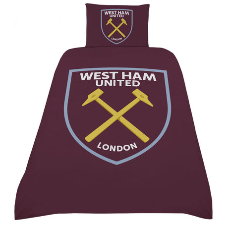 West Ham United FC Crest Single Duvet Set - Shop Bedroom At Gift Moments - 1