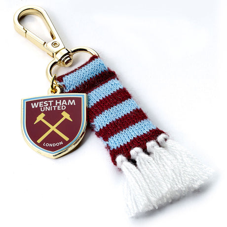 West Ham United FC Bar Scarf Bag Charm - Shop Keyrings At Gift Moments - 1