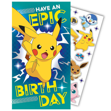 Pokemon Birthday Card With Stickers - Shop Greeting Cards At Gift Moments - 1