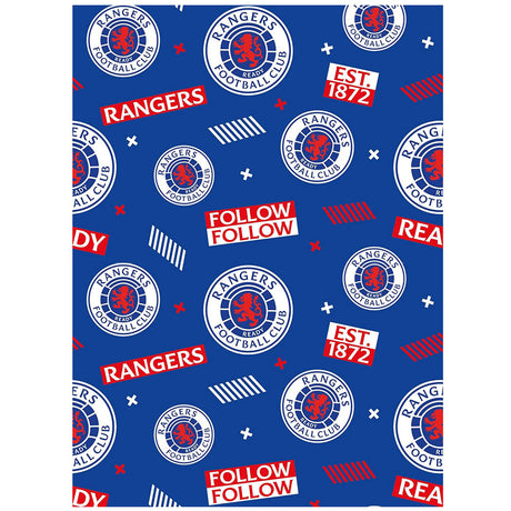 Rangers FC Text Gift Wrap - Shop Gift Wrap & Bags At Gift Moments - 1
