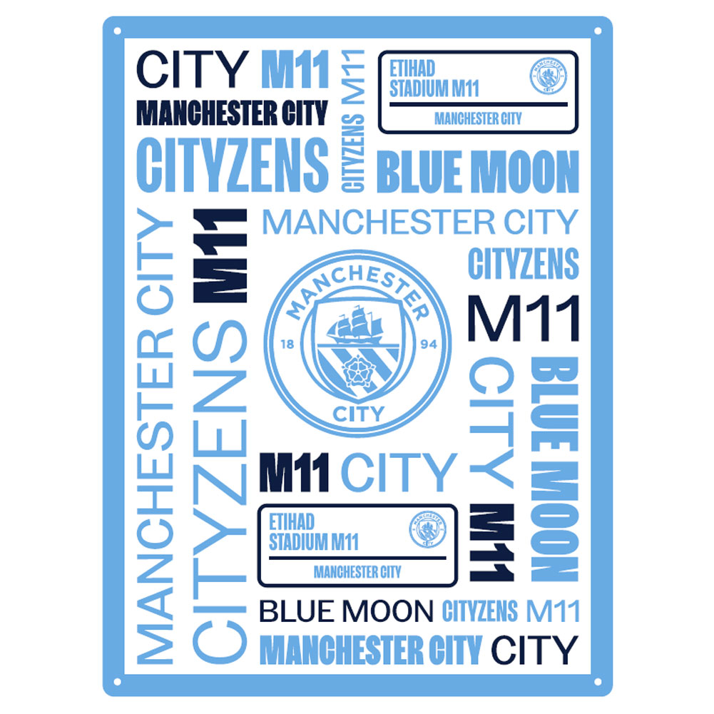 Manchester City FC Large Montage Sign - Shop Signs & Plaques At Gift Moments - 1