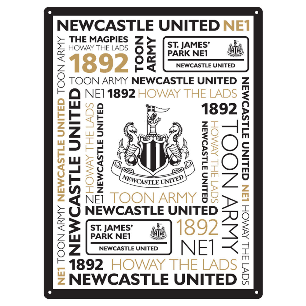 Newcastle United FC Large Montage Sign - Shop Signs & Plaques At Gift Moments - 1