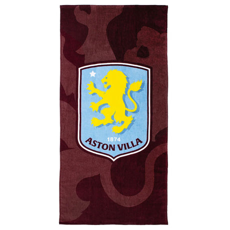 Aston Villa FC Shadow Crest Towel - Shop Towels At Gift Moments - 1