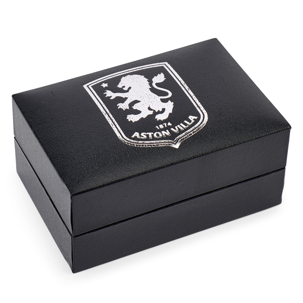 Aston Villa FC Silver Plated Formed Cufflinks - Shop Cufflinks & Tie Slides At Gift Moments - 4