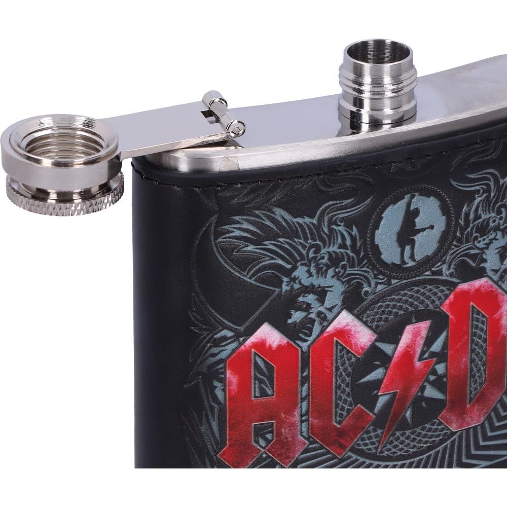 AC/DC Black Ice Album Embossed Hip Flask: 6 - Hip Flasks By AC/DC