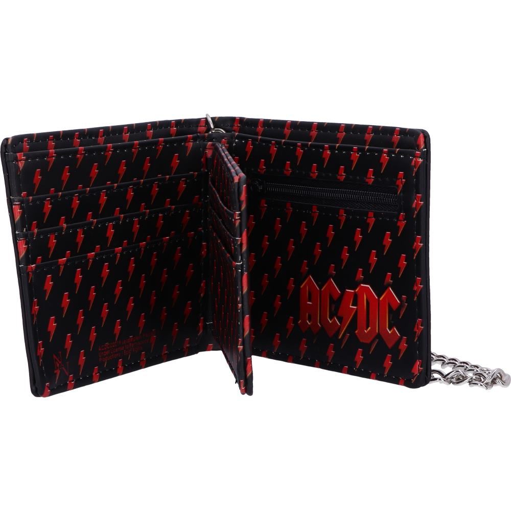 AC/DC Logo Leather Lightning Chained Wallet: 3 - Wallets By AC/DC