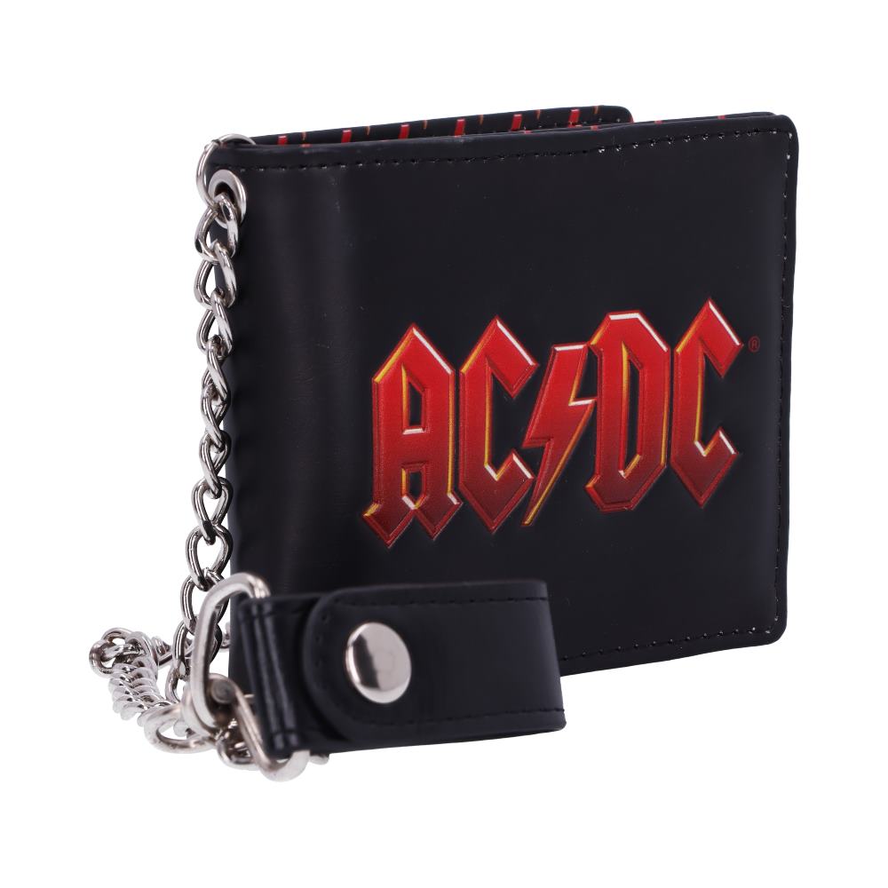 AC/DC Logo Leather Lightning Chained Wallet: 6 - Wallets By AC/DC