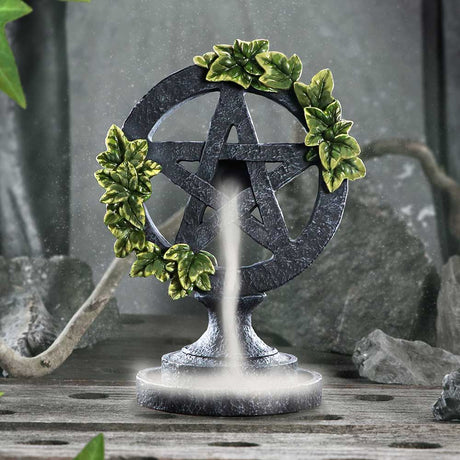 Aged Wiccan Pentagram Backflow Incense Burner 19cm: 1 - Incense Holders By NN Designs