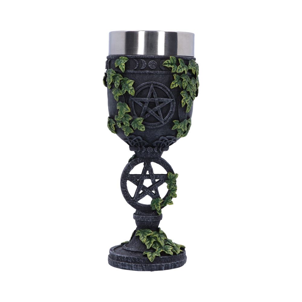 Aged Wiccan Pentagram Goblet 19.5cm: 2 - Goblets & Chalices By NN Designs