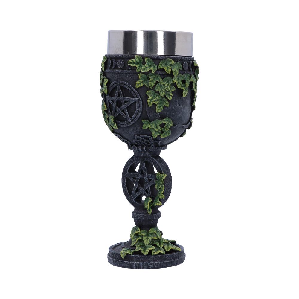 Aged Wiccan Pentagram Goblet 19.5cm: 3 - Goblets & Chalices By NN Designs