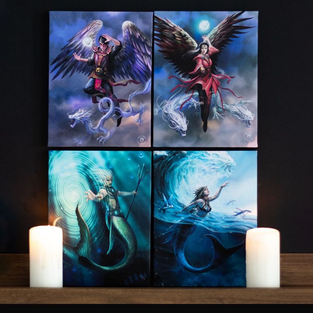 Air Element Sorceress Canvas Plaque by Anne Stokes: 5 - Wall Art By Gift Moments