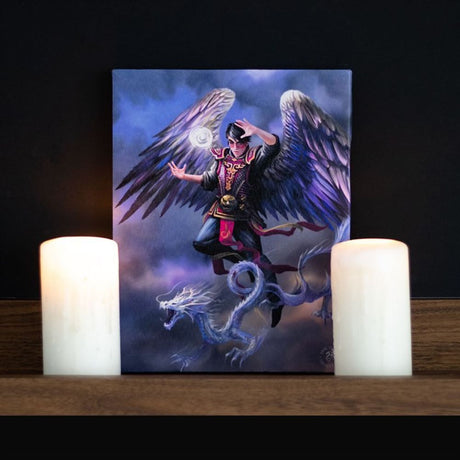Air Element Wizard Canvas Plaque by Anne Stokes: 1 - Wall Art By Gift Moments